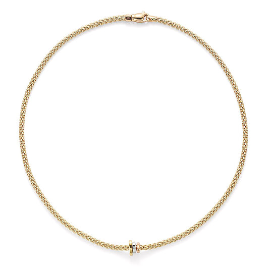 Fope 18ct Yellow Gold Prima Necklace With Three Colour Rondels