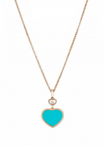 HAPPY HEARTS PENDANT18K ROSE GOLD, DIAMOND AND TURQUOISE