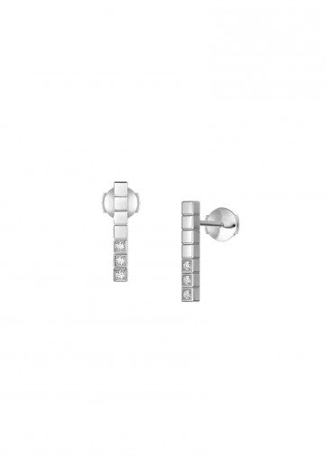ICE CUBE PURE EARRINGS
 18K ETHICALLY CERTIFIED "FAIRMINED" WHITE GOLD AND DIAMONDS