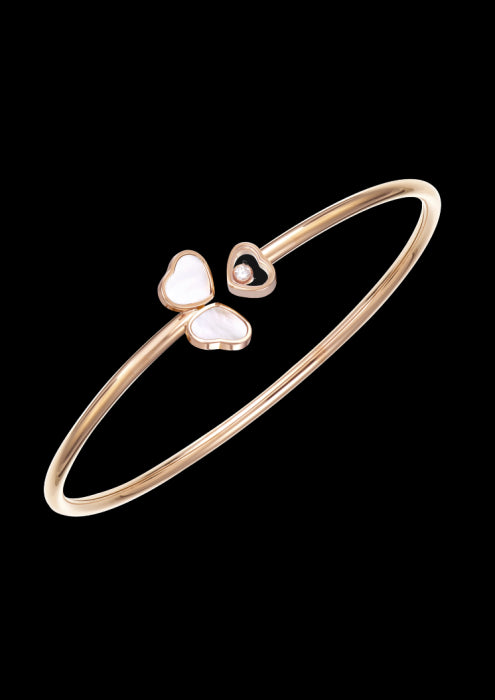 HAPPY HEARTS BRACELET
 18K ROSE GOLD, DIAMOND AND MOTHER OF PEARL