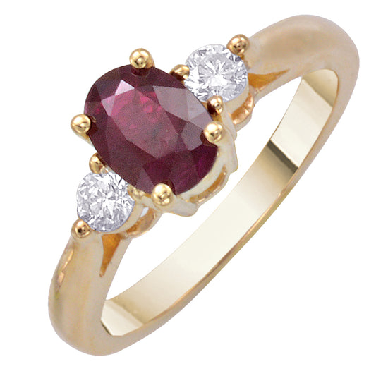 Gold Ruby and Diamond Ring