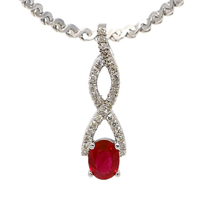 Gold Ruby And Diamond Pendant