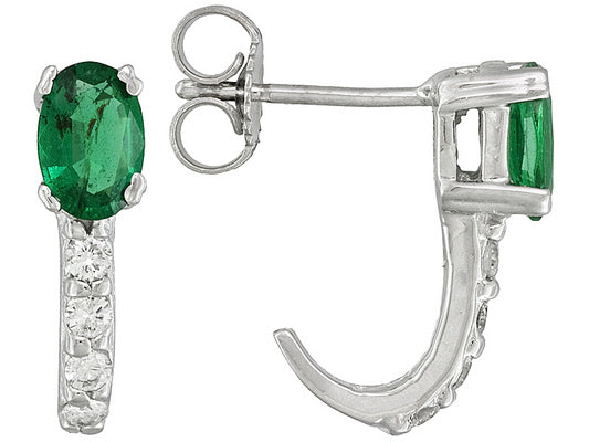 Gold emerald and Diamond Earring