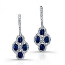 NATURAL COLOR WHITE GOLD CONTEMPORARY SAPPHIRE DIAMOND EARRINGS