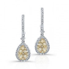 ROSE GOLD INSPIRED FANCY YELLOW TEAR DROP DIAMOND EARRINGS