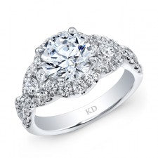 WHITE GOLD VINTAGE HALO DIAMOND ENGAGEMENT RING