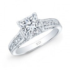 WHITE GOLD BEZEL DIAMOND ENGAGEMENT RING