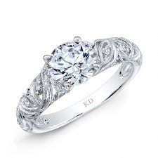 WHITE GOLD INSPIRED VINTAGE DIAMOND ENGAGEMENT RING