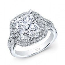 WHITE GOLD INSPIRED HALO DIAMOND ENGAGEMENT RING