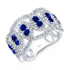 NATURAL COLOR WHITE GOLD FASHION SAPPHIRE DIAMOND RING