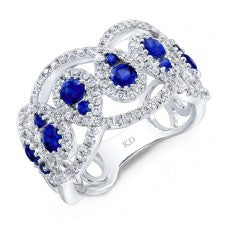 NATURAL COLOR WHITE GOLD FASHION SAPPHIRE DIAMOND RING