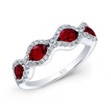 NATURAL COLOR WHITE GOLD ELEGANT RUBY DIAMOND RING