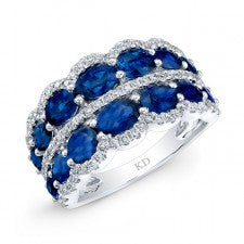 NATURAL COLOR WHITE GOLD SAPPHIRE FASHION DIAMOND RING