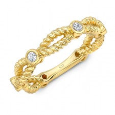 YELLOW GOLD INSPIRED TWISTED DIAMOND FASHION BAND