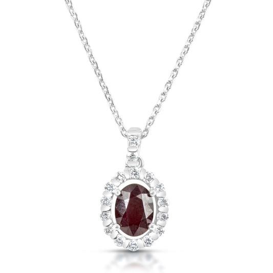 Gold Ruby And Diamond Pendant