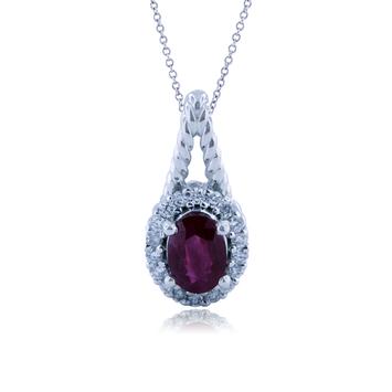 Gold Ruby And Diamond Pendant