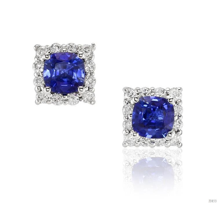 Gold Sapphire And Diamond Earring