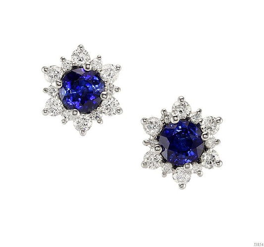 Gold Sapphire And Diamond Earring