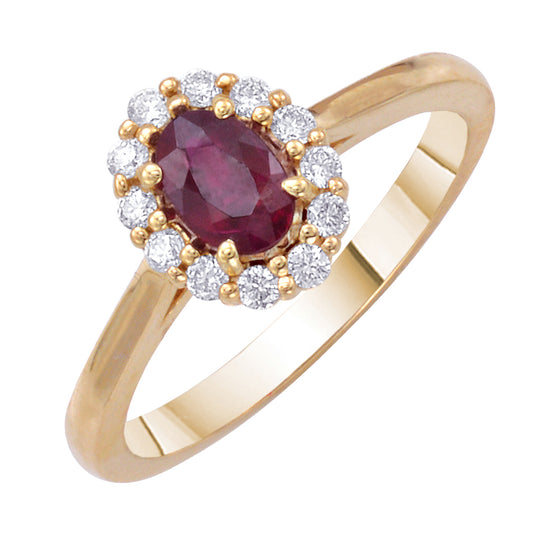 Gold Ruby and Diamond Ring