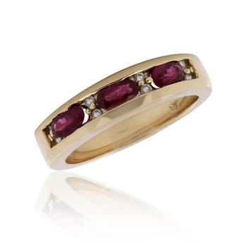 Gold Ruby and Diamond Ring