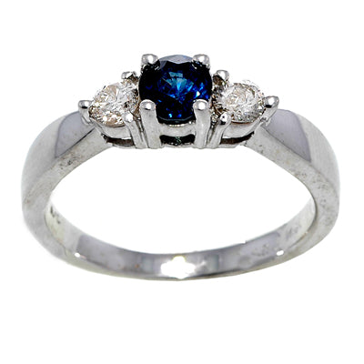 Gold Sapphire And Diamond Ring