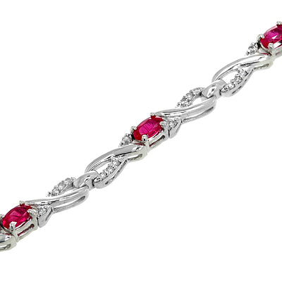 Gold Ruby And Diamond Bracelet