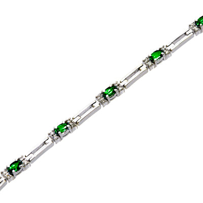 Gold Emerald and Diamond Bracelet