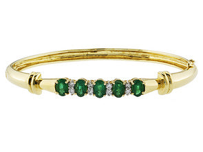 Gold Emerald and Diamond Bracelet