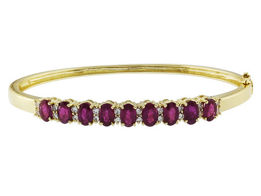 Gold Ruby And Diamond Bracelet