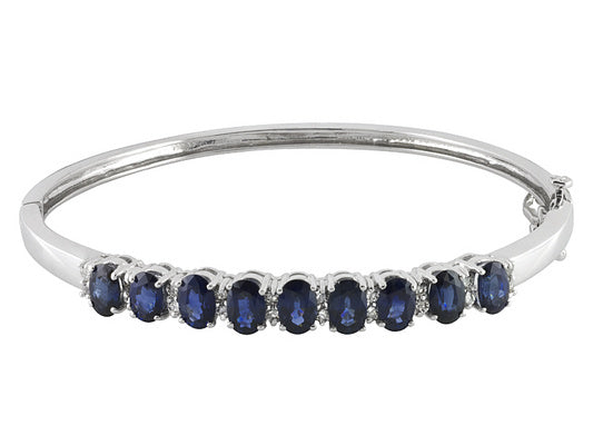 Gold Sapphire And Diamond Bangle