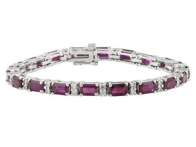 Gold Ruby And Diamond Bracelet