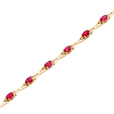 Gold Ruby And Diamond Bracelet