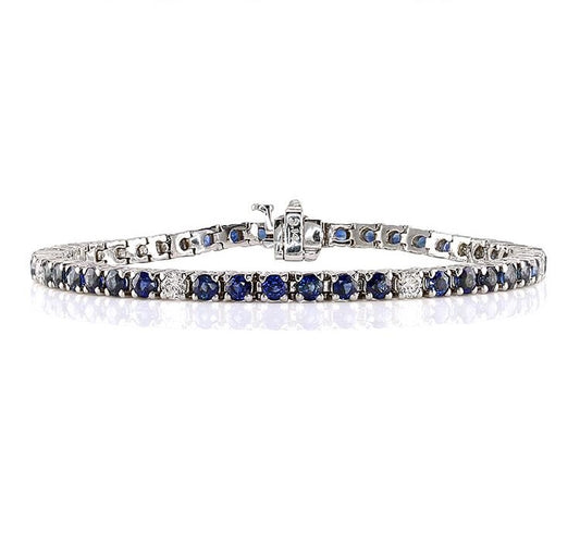 Gold Sapphire And Diamond Bracelet