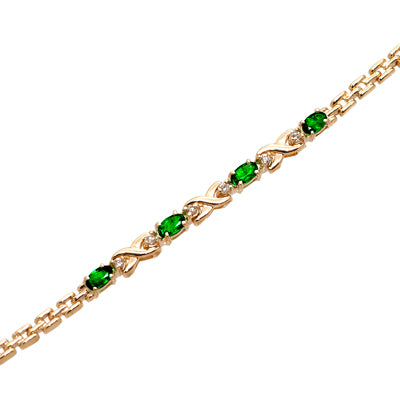 Gold Emerald and Diamond Bracelet