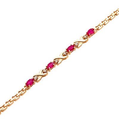 Gold Ruby And Diamond Bracelet