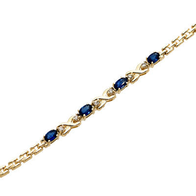 Gold Sapphire And Diamond Bracelet