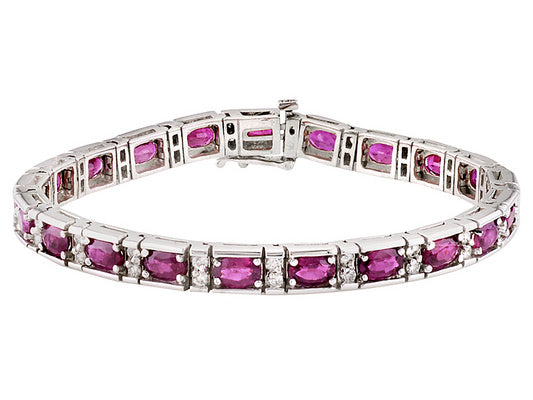 Gold Ruby And Diamond Bracelet