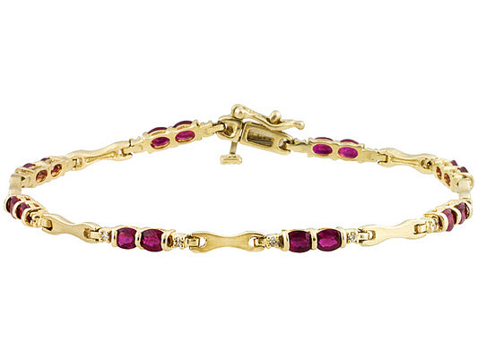 Gold Ruby And Diamond Bracelet