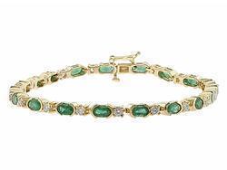 Gold Emerald and Diamond Bracelet