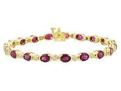 Gold Ruby And Diamond Bracelet