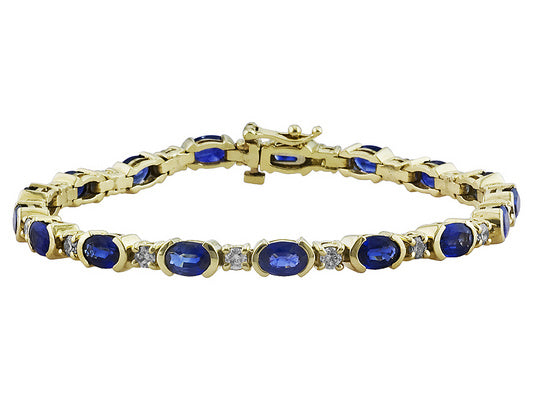 Gold Sapphire And Diamond Bracelet