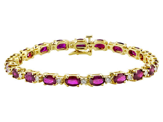 Gold Ruby And Diamond Bracelet