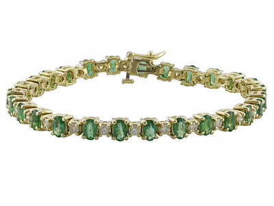 Gold Emerald and Diamond Bracelet