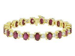 Gold Ruby And Diamond Bracelet