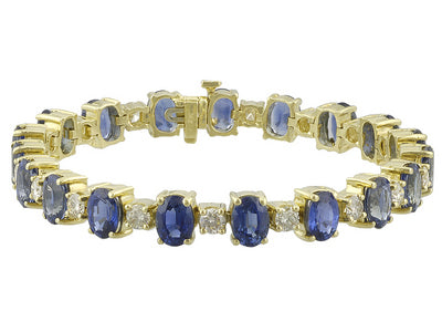 Gold Sapphire And Diamond Bracelet