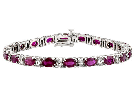 Gold Ruby And Diamond Bracelet