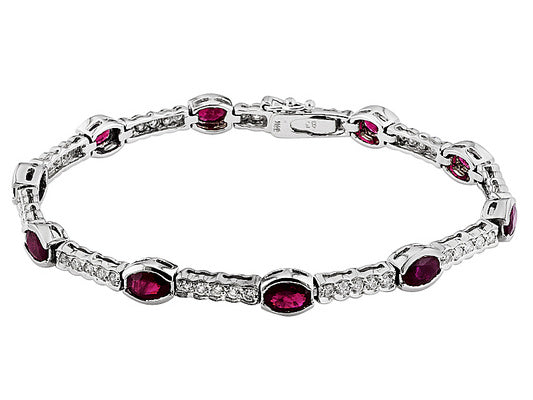 Gold Ruby And Diamond Bracelet