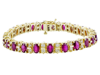 Gold Ruby And Diamond Bracelet