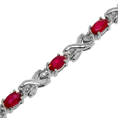 Gold Ruby And Diamond Bracelet