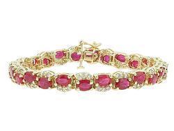 Gold Ruby And Diamond Bracelet